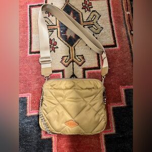 MZ Wallace Quilted Beige Crossbody Bag
